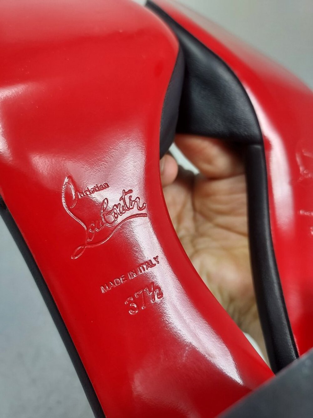 Christian Louboutin Black Jane Leather Heel Sandal - Picture 12 of 13